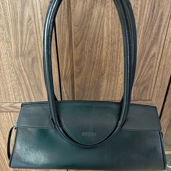 STAUD Maude Black Leather Shoulder Bag - Picture 2 of 7